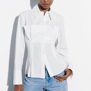 Zara White Button Down Shirt